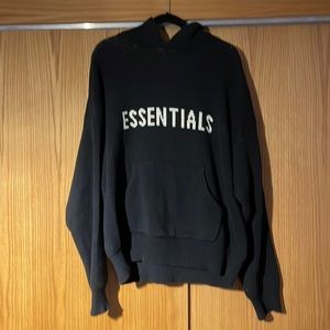 essentials knit hoodie